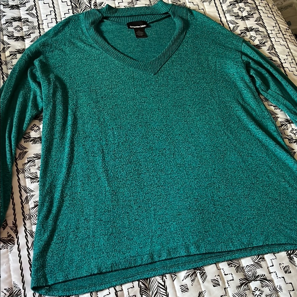 Californian Stitch Light Sweater Size L in Green